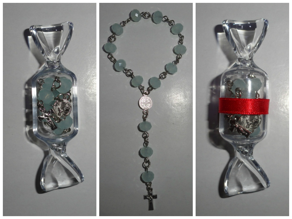 ONE DECADE HOPE PASTEL COLOR GLASS ROSARY IN CANDY BOX