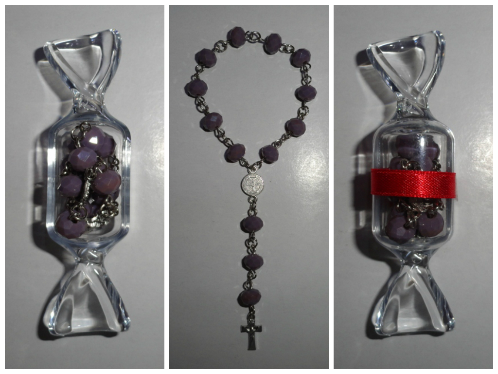 ONE DECADE INSPIRE PASTEL COLOR GLASS ROSARY IN CANDY BOX